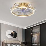 Crystal Frame Modern Ceiling Fan With Light