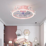 Crystal Frame Modern Ceiling Fan With Light