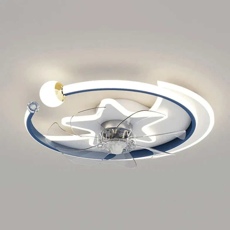 Star Ring Bedroom Ceiling Fan With Light