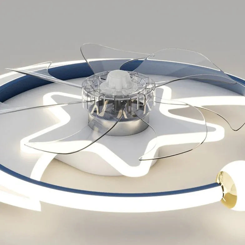 Star Ring Bedroom Ceiling Fan With Light