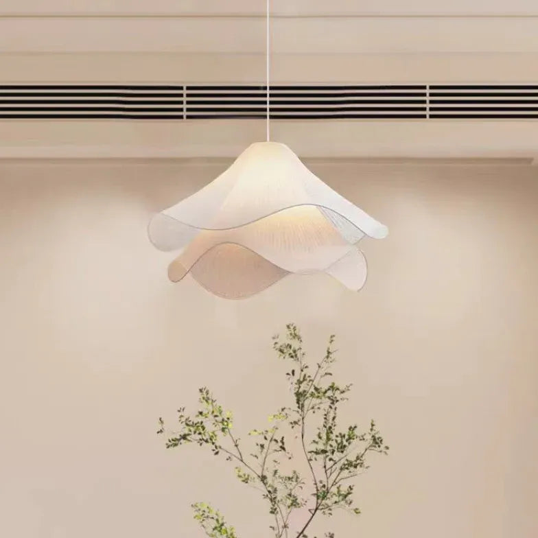 Layered Petal-Shaped White Modern Pendant Light