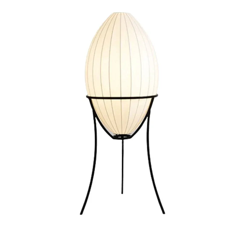 Egg-Shaped Textured Tripod Floor Lamp