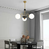 Adjustable White Glass Modern Chandelier