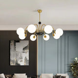 Adjustable White Glass Modern Chandelier