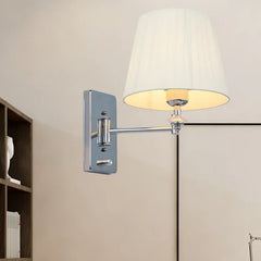 Apliques de luz pared modernos diseño en cono de tela blanca
