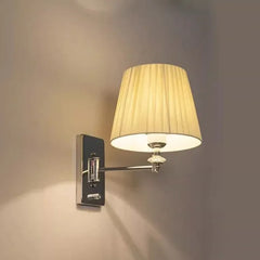 Apliques de luz pared modernos diseño en cono de tela blanca