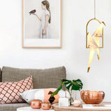 Lampara colgante metal blanco diseño moderno para habitación