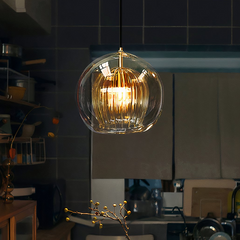 Lámpara colgante vidrio soplado LED moderna regulable en altura para comedor