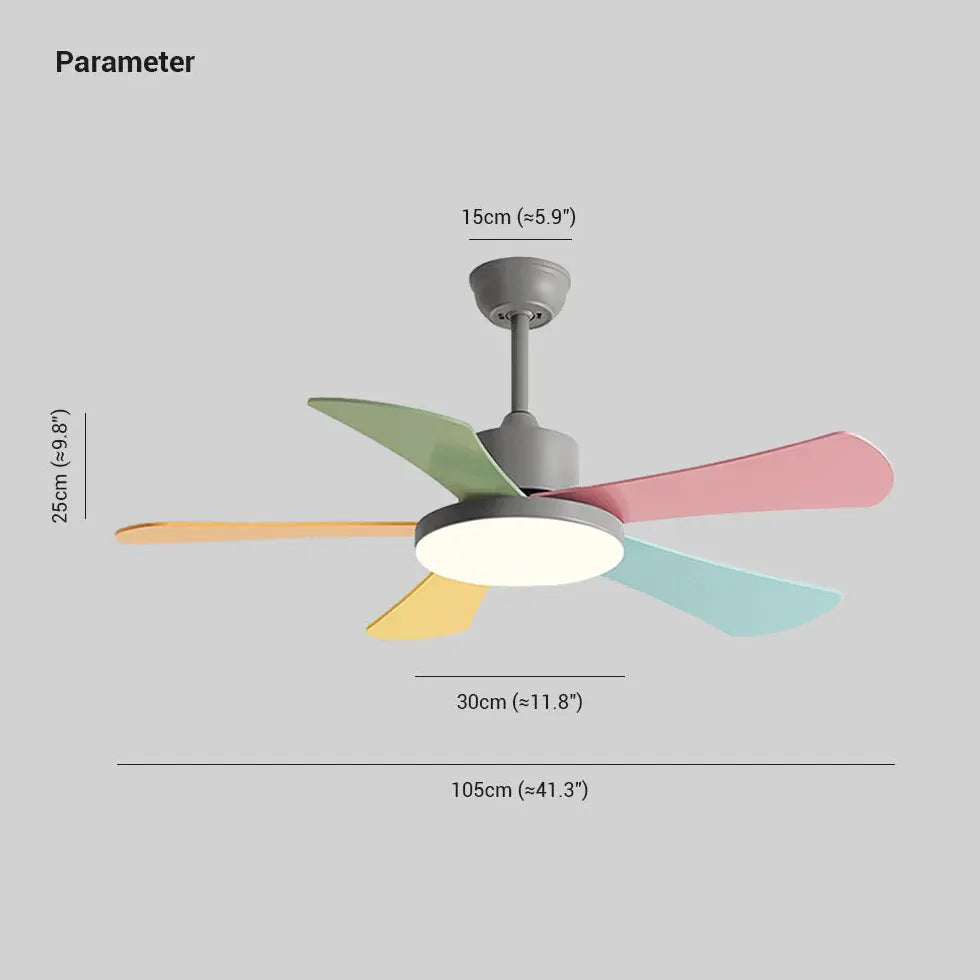 Colored Fan Blades Ceiling Fan with Light