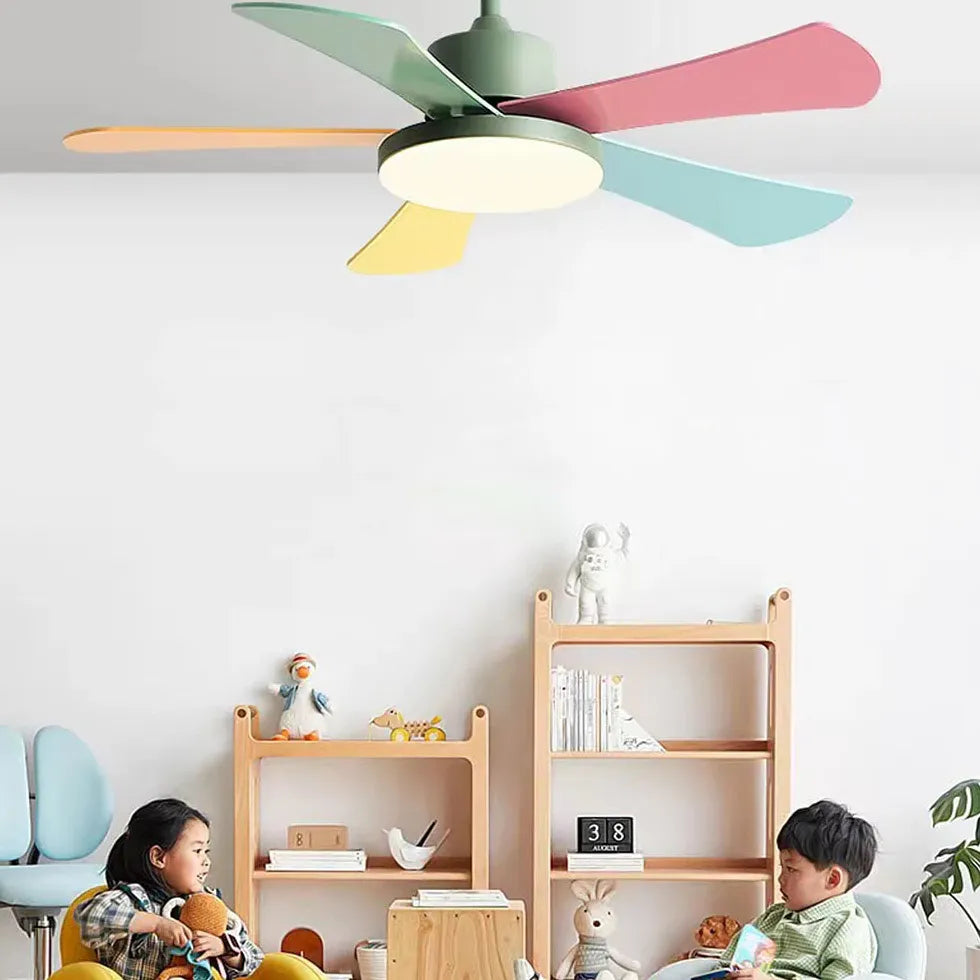 Colored Fan Blades Ceiling Fan with Light