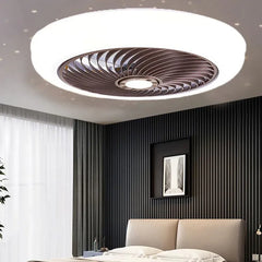 Ventilador de techo blanco con luz led silencioso para dormitorio nórdico