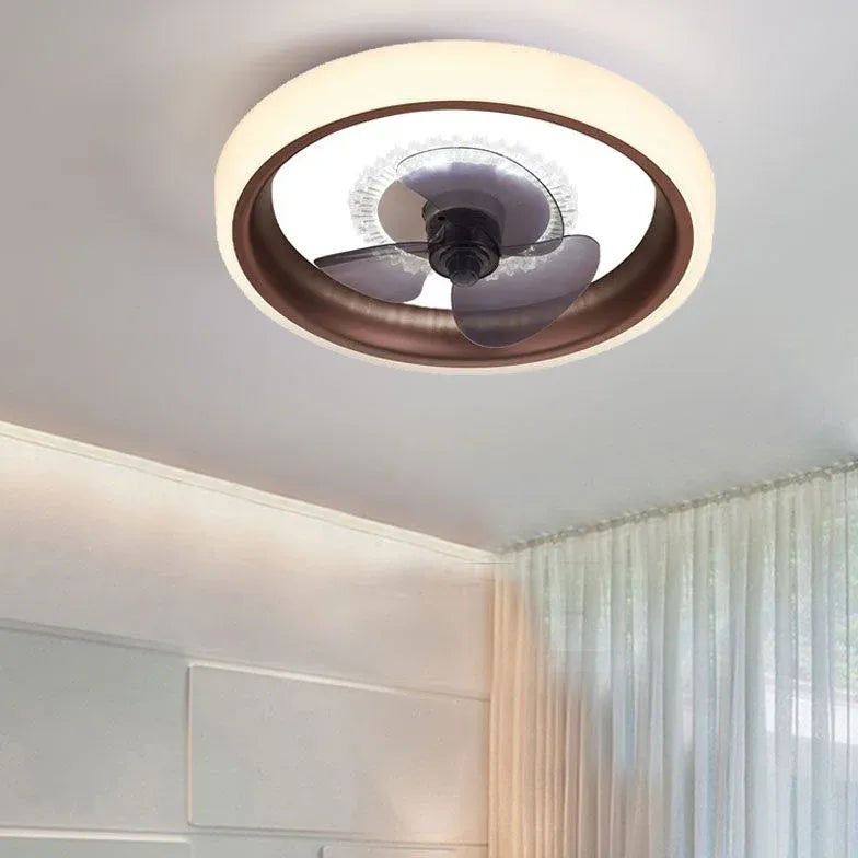 Transparent Round Modern Ceiling Fan with Light