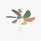 Six Leaves For Living Room Ceiling Fan With Light