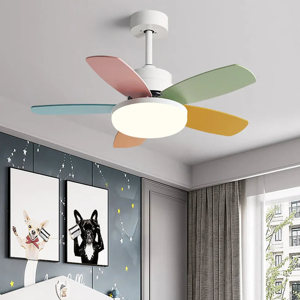 Macarons Bedroom Ceiling Fan with Light