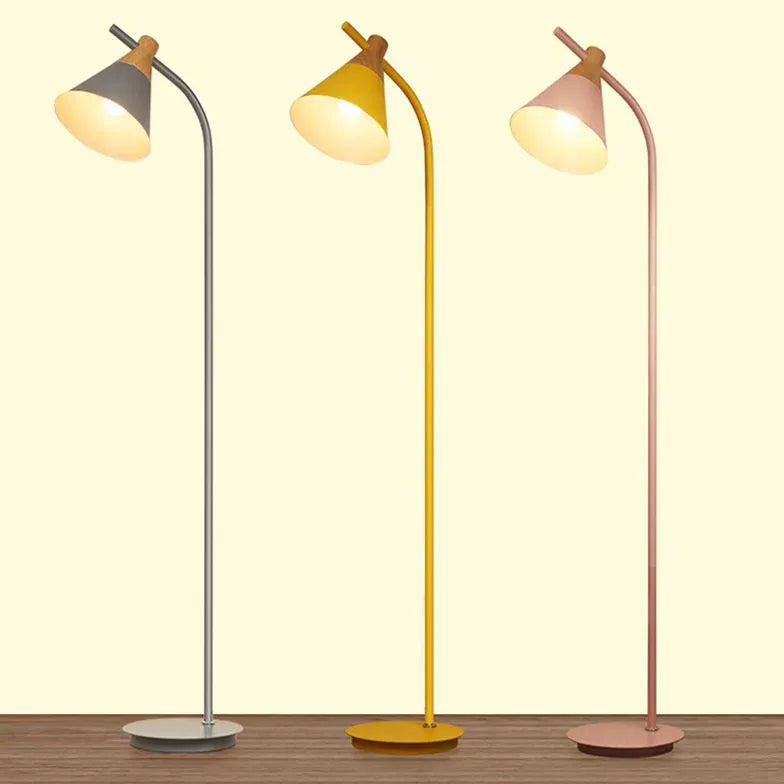 Curved Arm Two-Tone Minimalist Floor Lamp