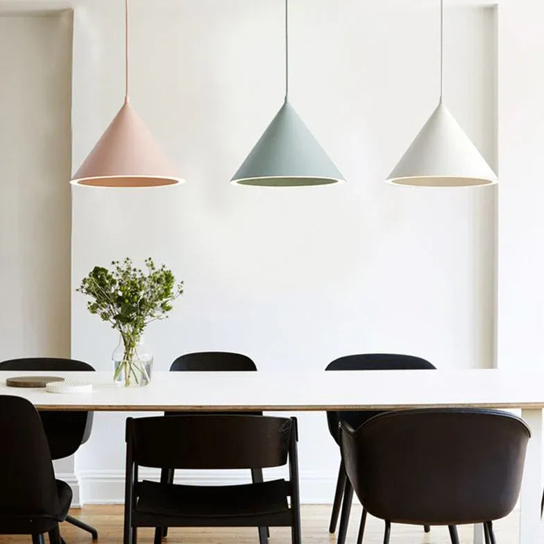 Creamy White Cone Modern Pendant Light