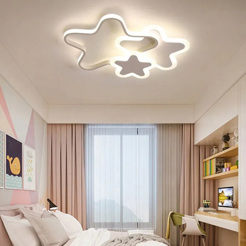 Pink Star Bedroom LED Flush Ceiling Lights