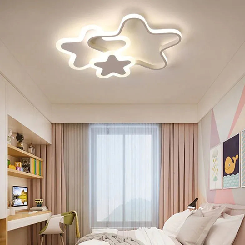 Pink Star Bedroom LED Flush Ceiling Lights