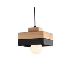 Lampara colgante blanca y madera diseño creativo