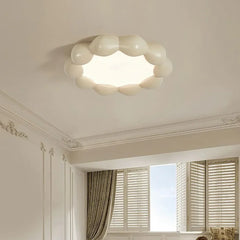 Lamparas de techo blanco diseño en forma de nubes estilo crema