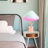 Blue-Pink Gradient Streamlined Vibrant Table Lamp