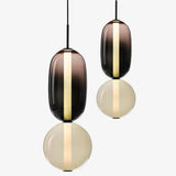 Double Layer Elliptical Ball Modern Pendant Light