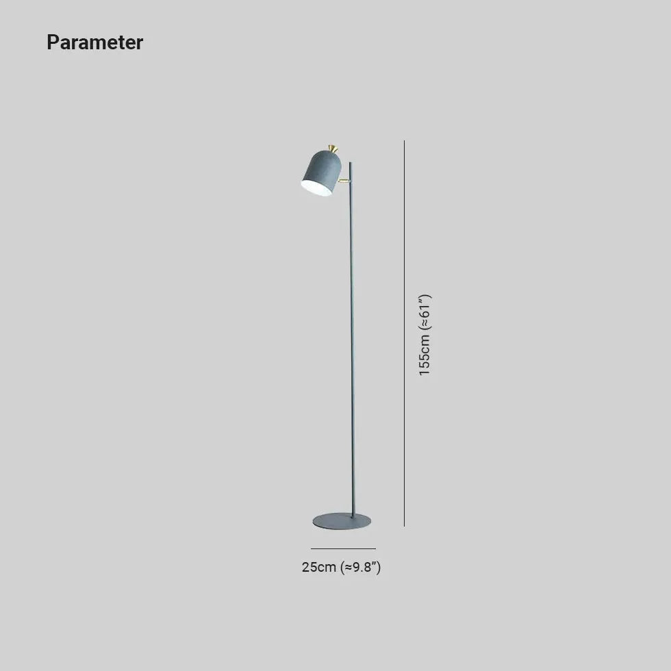 Adjustable Head Straight Rod Minimalist Floor Lamp