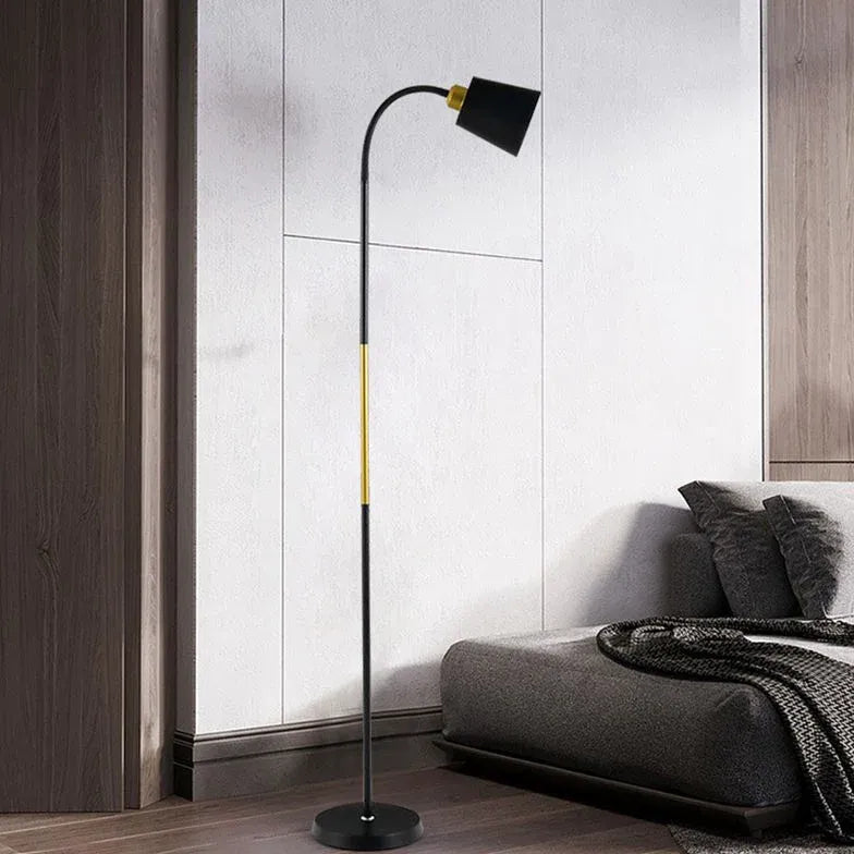 Black Curved Arm Modern Floor Lamp