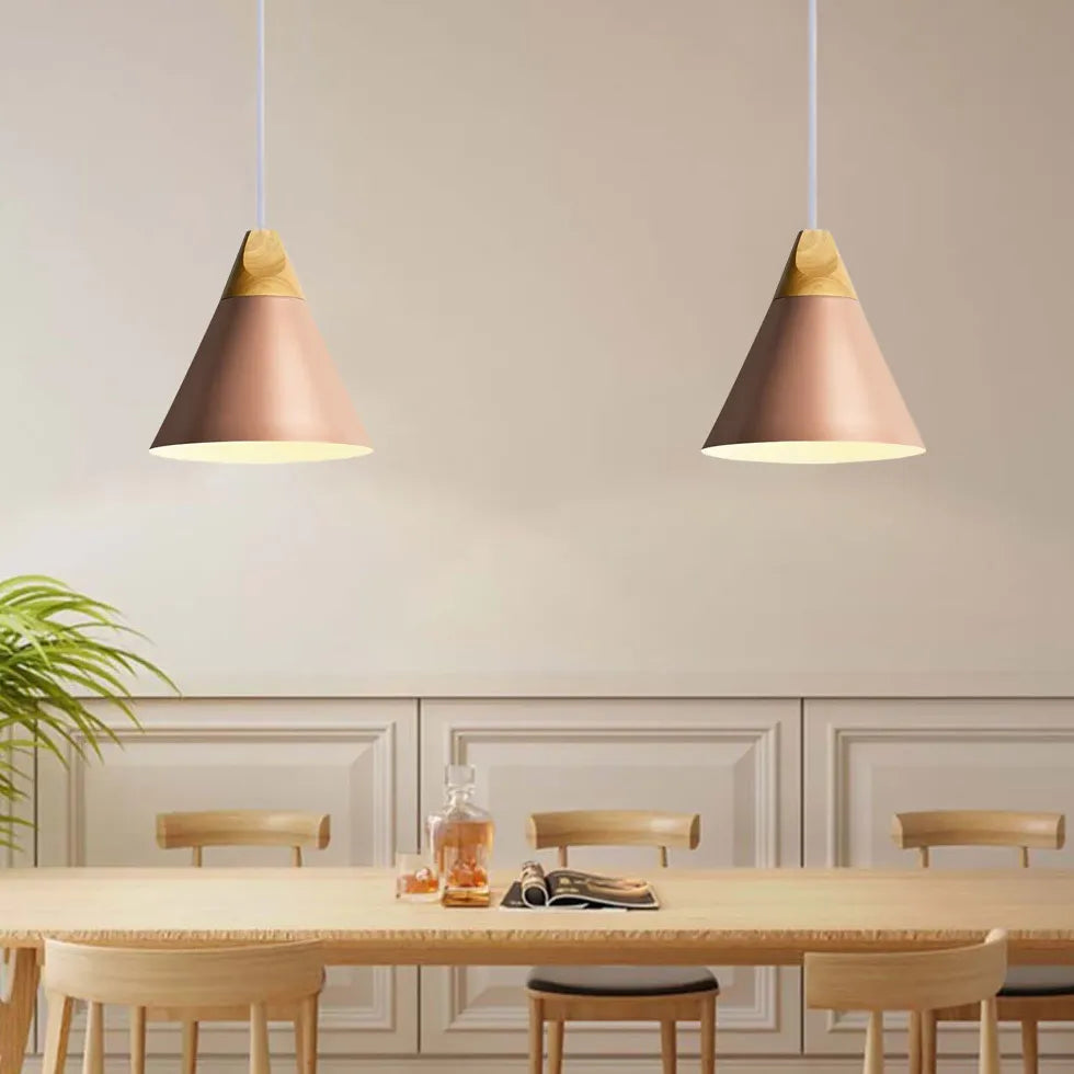 Morandi Multi-shaped Wood And Metal Pendant Light