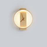 Aplique luz dorado reloj decoración pared