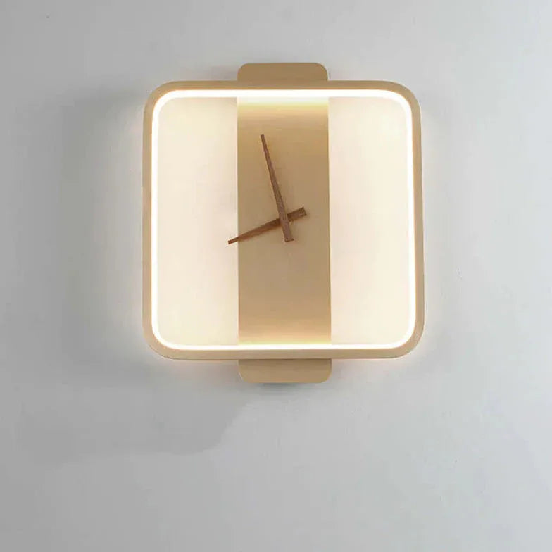 Aplique luz dorado reloj decoración pared