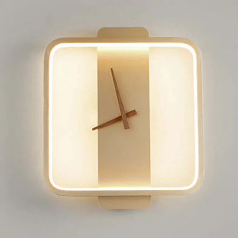 Aplique luz dorado reloj decoración pared