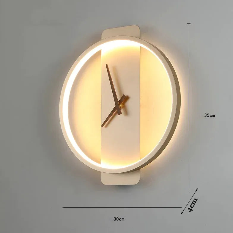 Aplique luz dorado reloj decoración pared