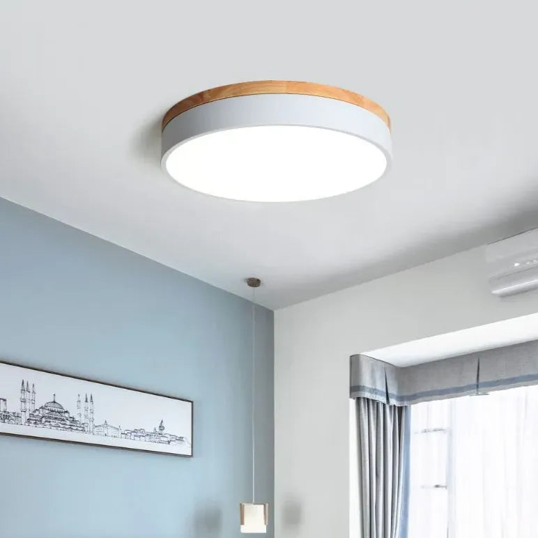 Drum Shaped Bedroom LED Flush Ceiling Lights