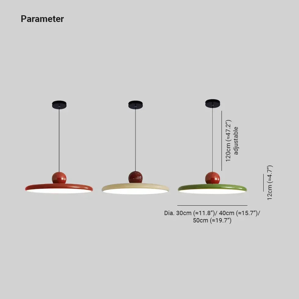 Lámpara colgante estilo platillo volador para restaurante en tono crema