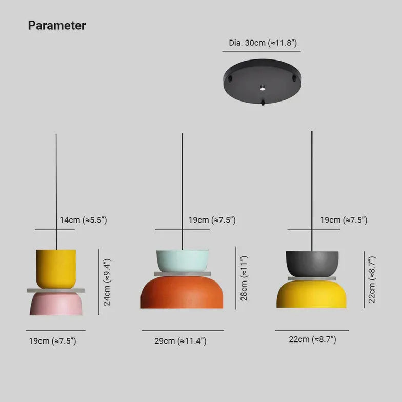 Luz de colgante moderno de forma de forma apilada