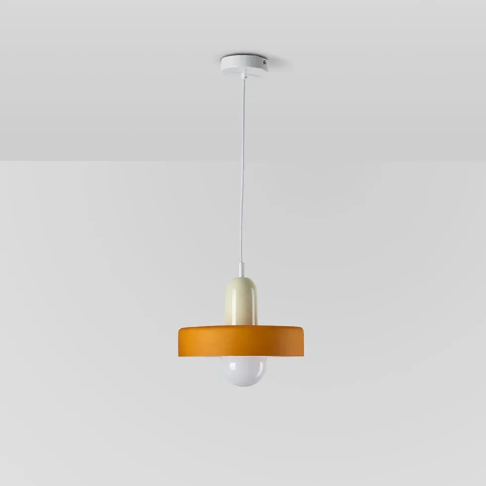 Lámpara Colgante Moderna de Vidrio Bicolor con Tres Colores Regulables para Mesita de Noche