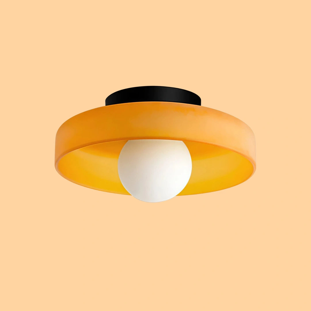 Lámpara de techo para pasillo LED moderna de vidrio tipo disco