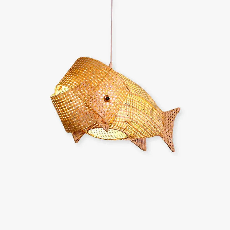 Fish Grid Restaurant Rattan Pendant Light