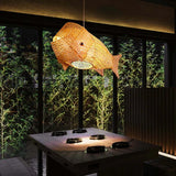 Fish Grid Restaurant Rattan Pendant Light