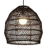 Lampara colgante ratan diseño retro estilo farol de mimbre