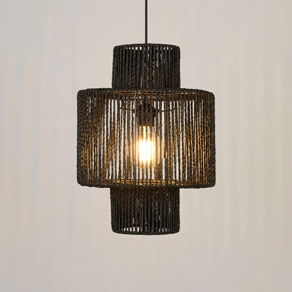 Simple Dark Tones Rattan Pendant Light