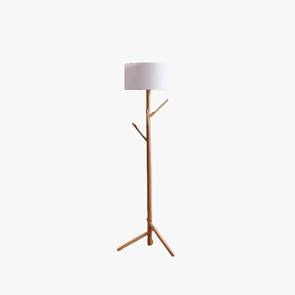 Wooden Hat Rack Tripod Floor Lamp