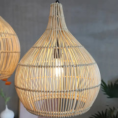 Lamparas de techo de ratan estilo retro tipo jaula