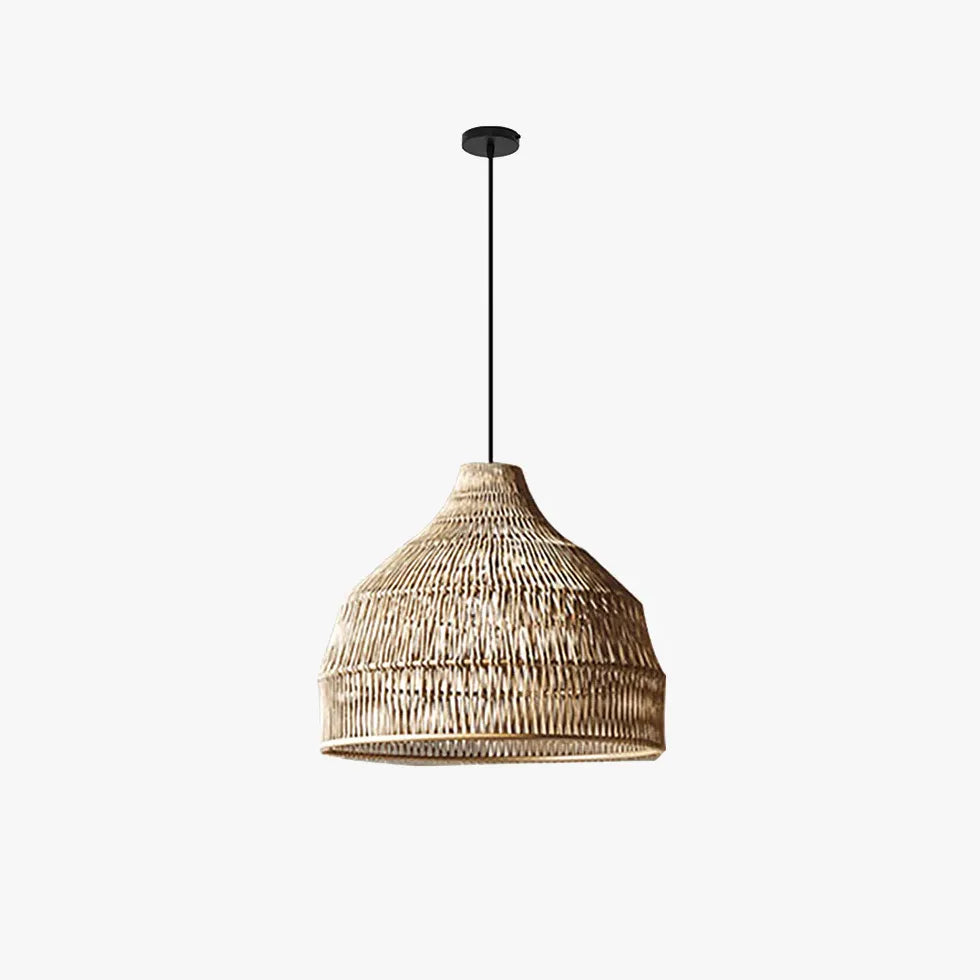 Rattan Hemisphere Translucent Natural Pendant Light