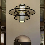 Multi-Layer Bamboo Chinese-Style Pendant Light