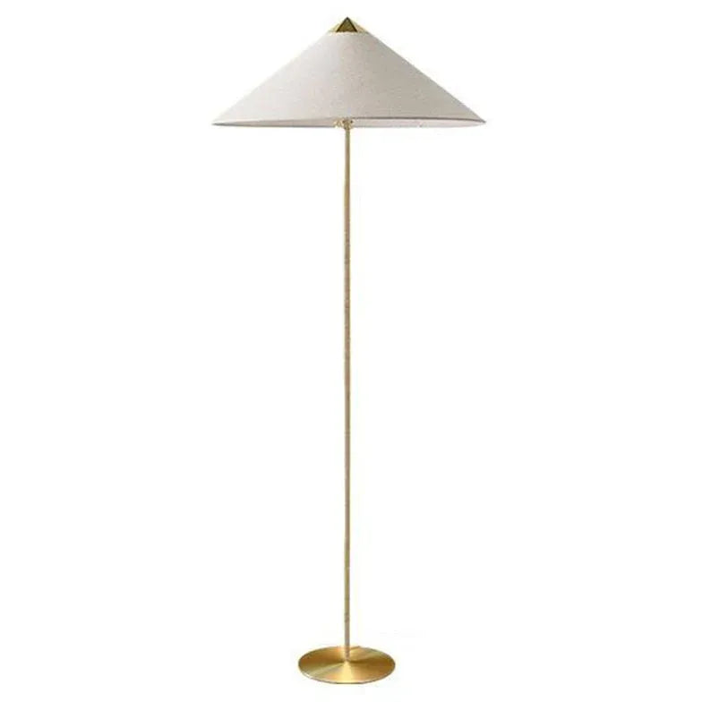 Cone Rattan White Floor Lamp