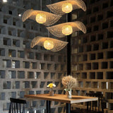 Natural Grid Restaurant Rattan Pendse Light