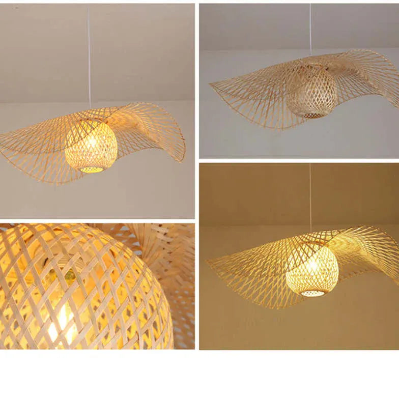 Natural Grid Restaurant Rattan Pendse Light