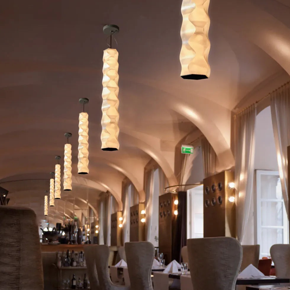 Long Curve Dining Room White Pendant Light